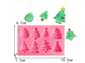 Molde silicona 8 arbolitos diferentes